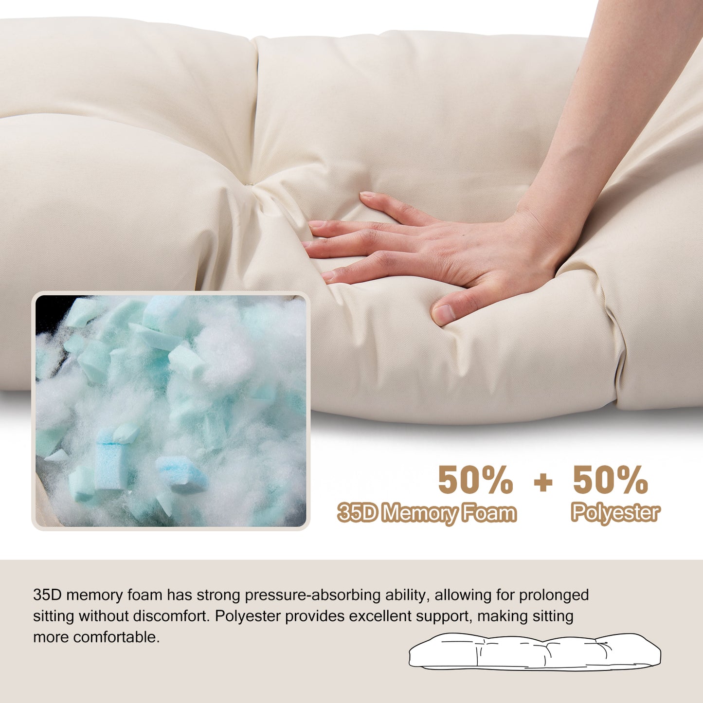 YIJIAN HOME Water-Resistant Bench Cushion