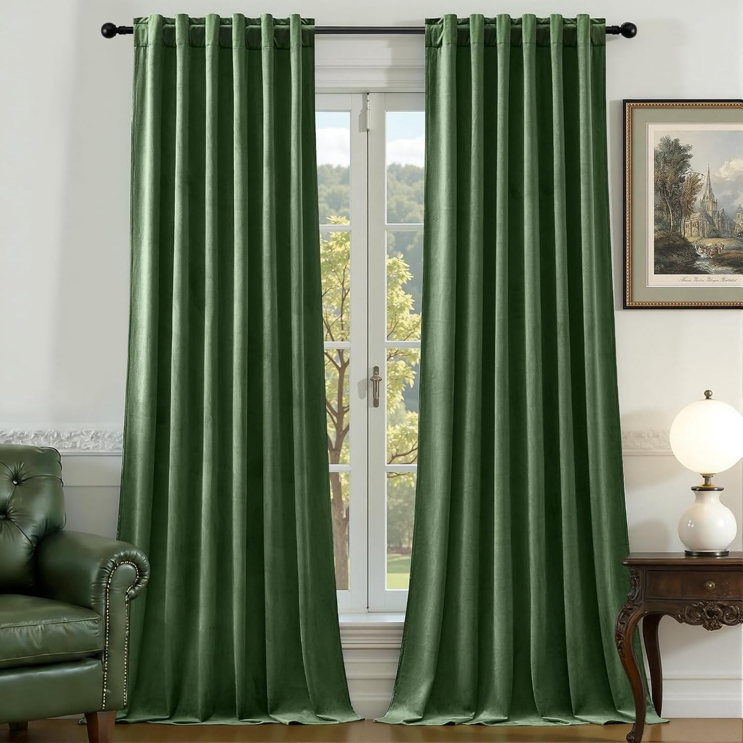 Galenzoov 2 Panels Velvet Curtains for Home, Blackout Heat Blocking Window Curtains for Bedroom