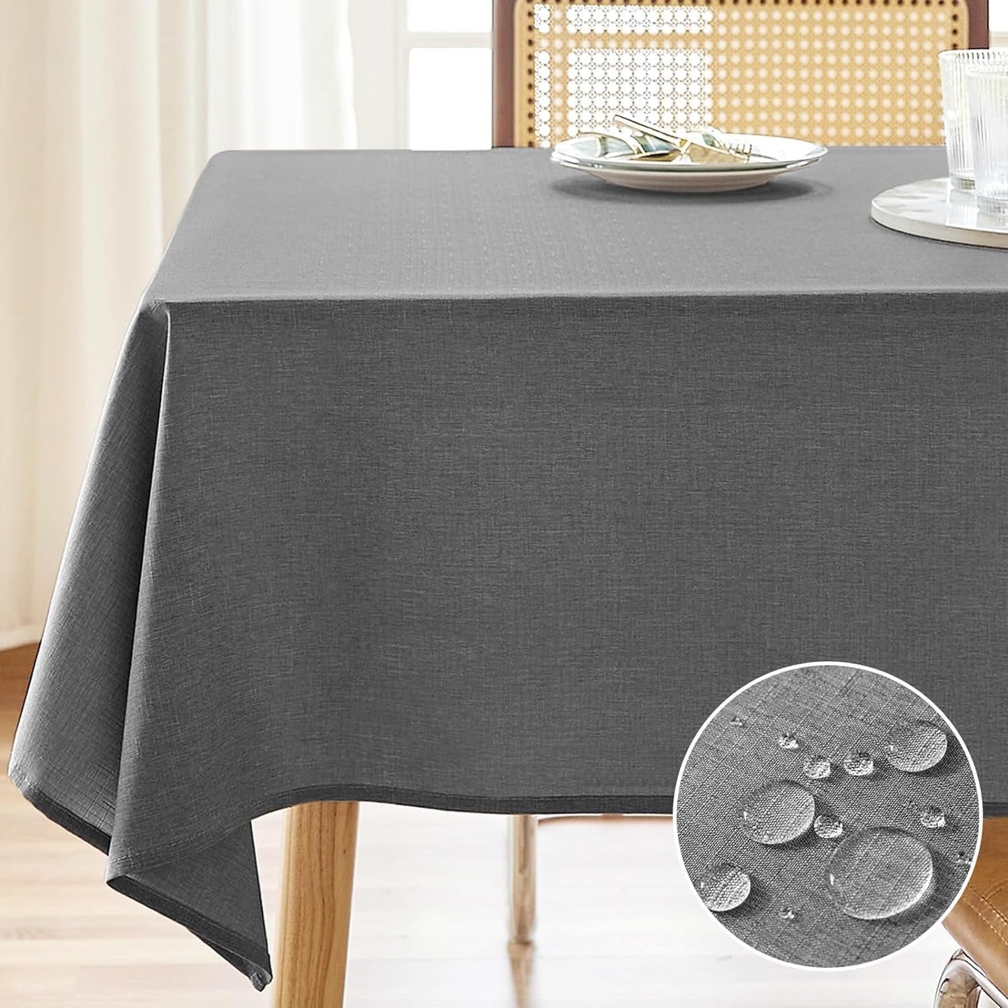 Textured Linen Tablecloth Rectangle 52x70/60*84