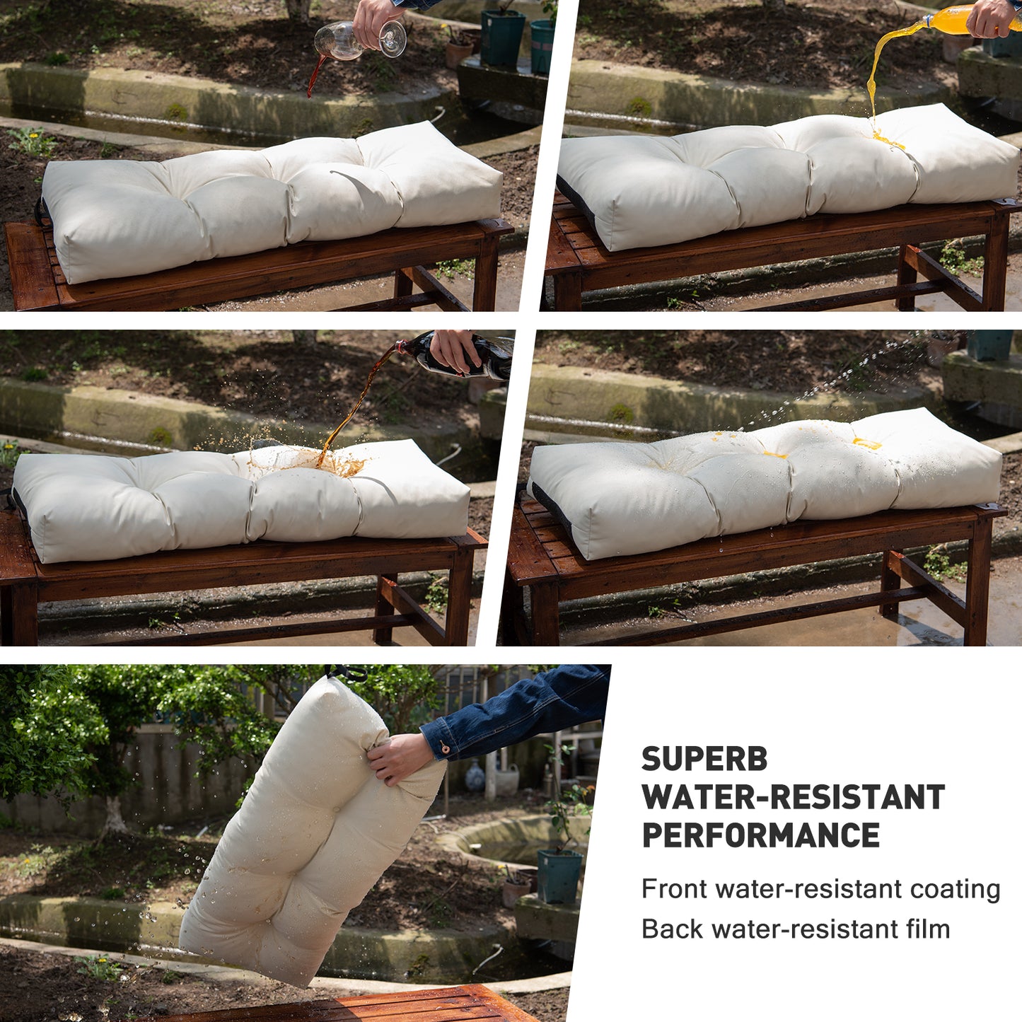 YIJIAN HOME Water-Resistant Bench Cushion