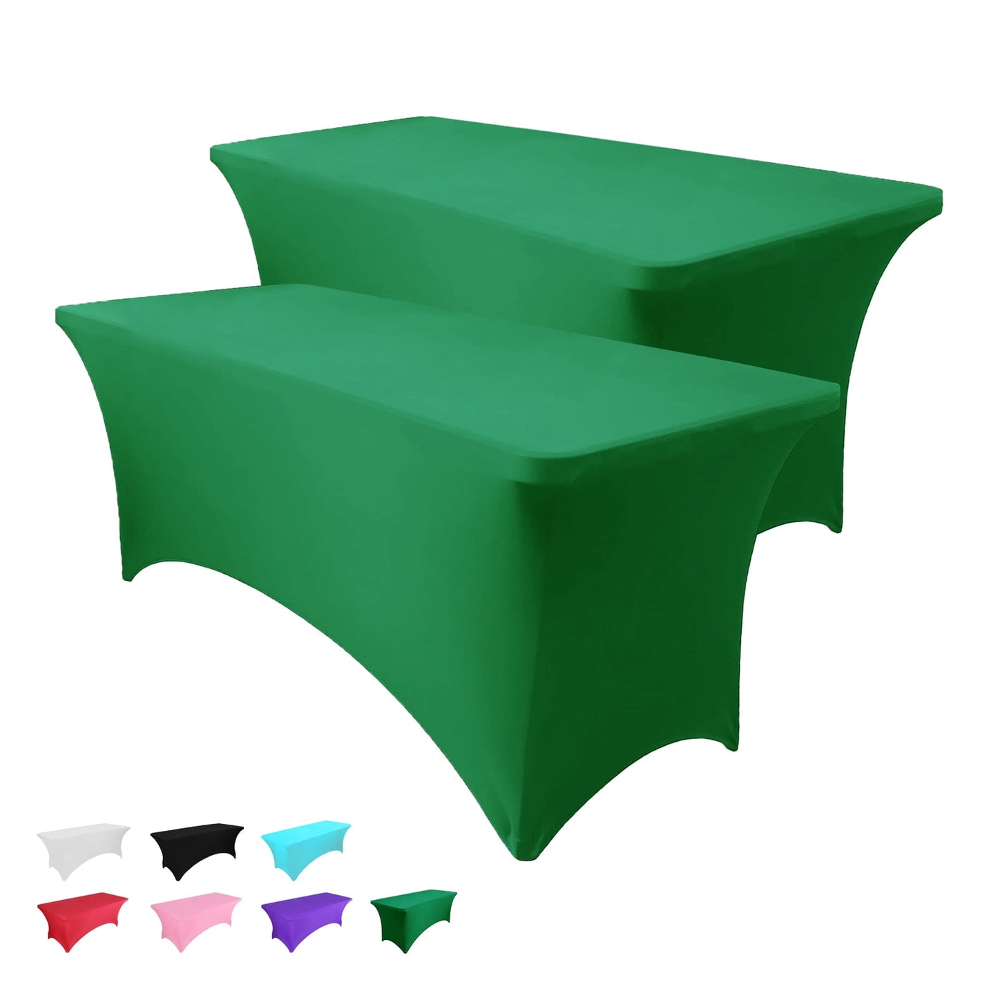 Galenzoov 2 pack 6FT Rectangular Fitted Spandex Tablecloth