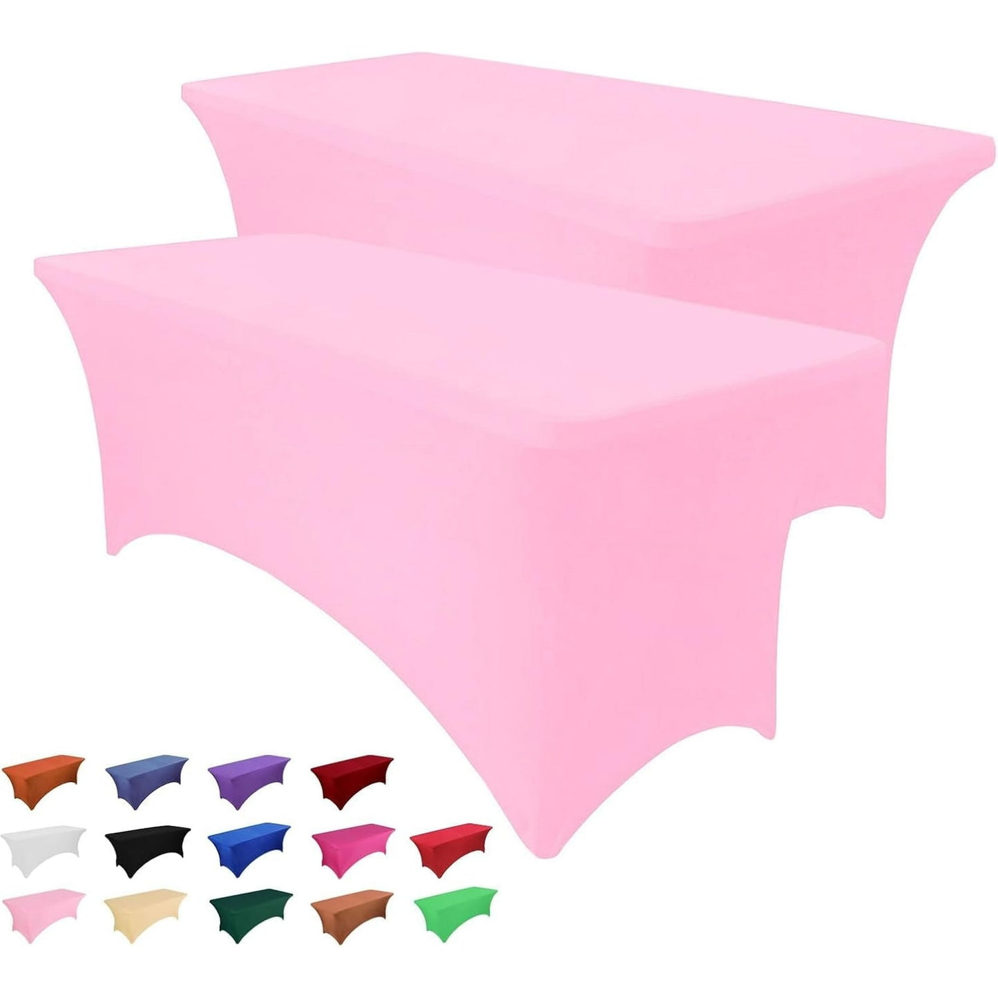 Galenzoov 2 pack 6FT Rectangular Fitted Spandex Tablecloth