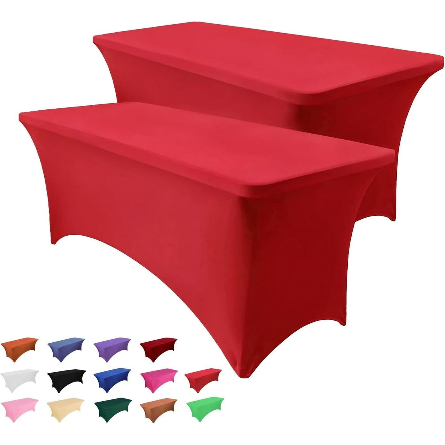 Galenzoov 2 pack 6FT Rectangular Fitted Spandex Tablecloth