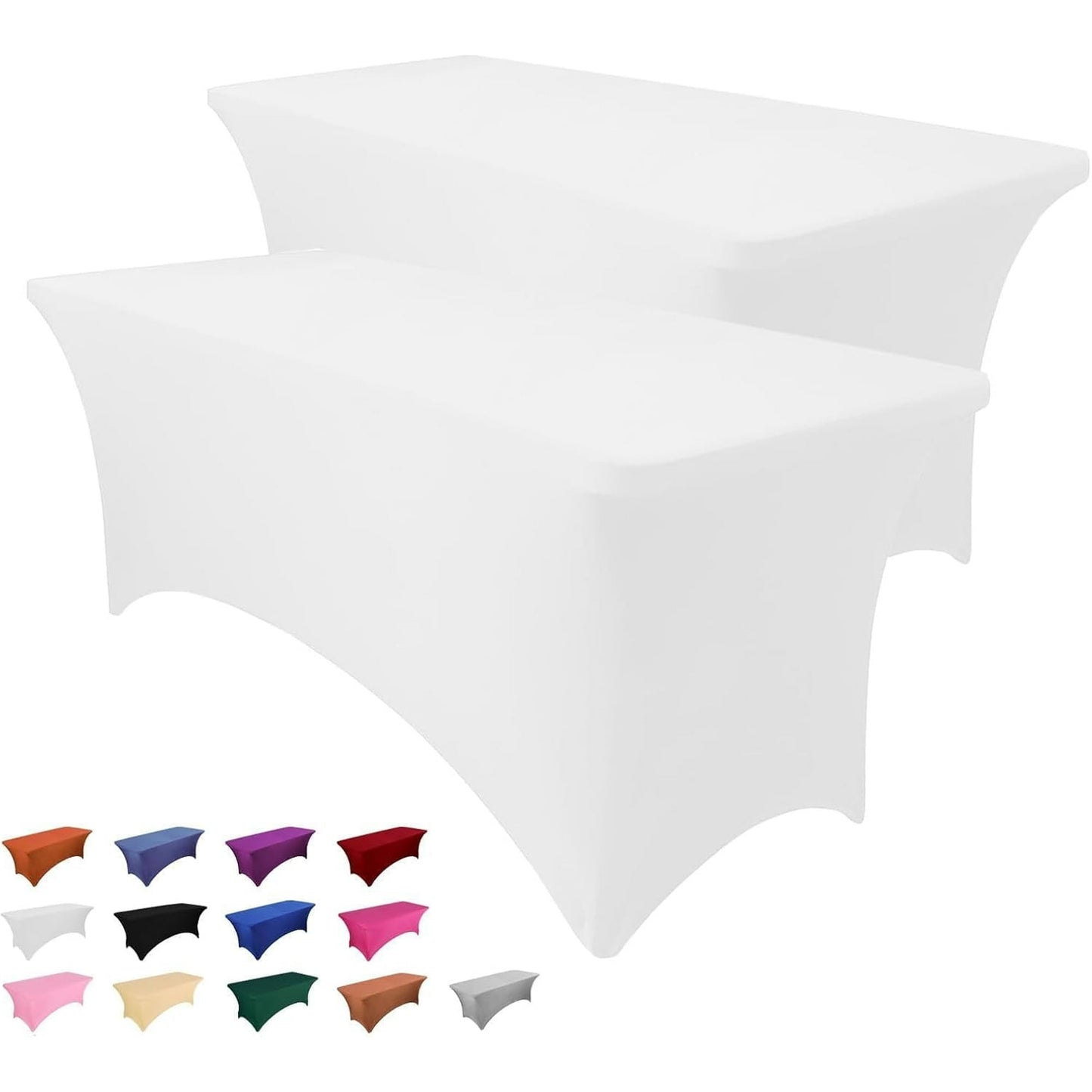 Galenzoov 2 pack 6FT Rectangular Fitted Spandex Tablecloth