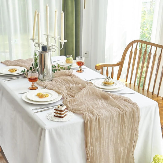 2Pcs 10FT Cheesecloth Table Runner