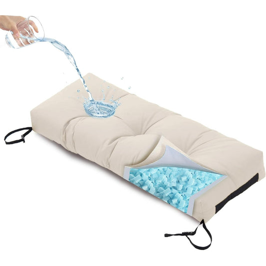 Outdoor Bench Cushion, Blue Shredded Memory Foam, Waterproof Fade Resistant Patio Furniture Cushion