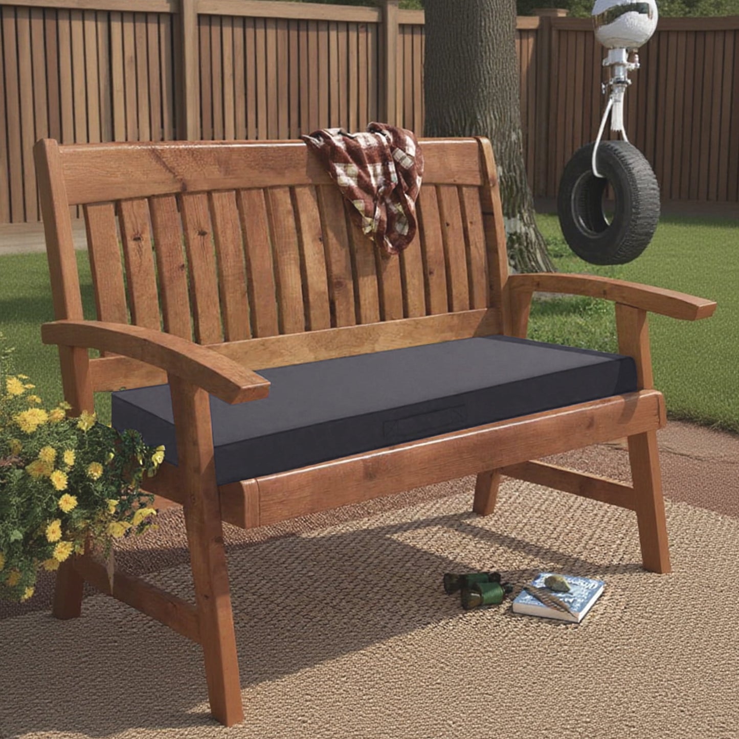 Galenzoov Outdoor Bench Cushion, Memory Foam Patio Bench Cushion for Outdoor Furniture