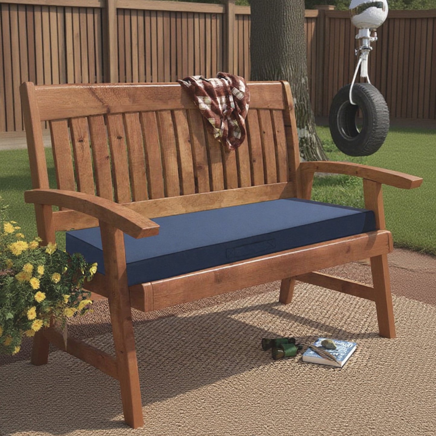 Galenzoov Outdoor Bench Cushion, Memory Foam Patio Bench Cushion for Outdoor Furniture
