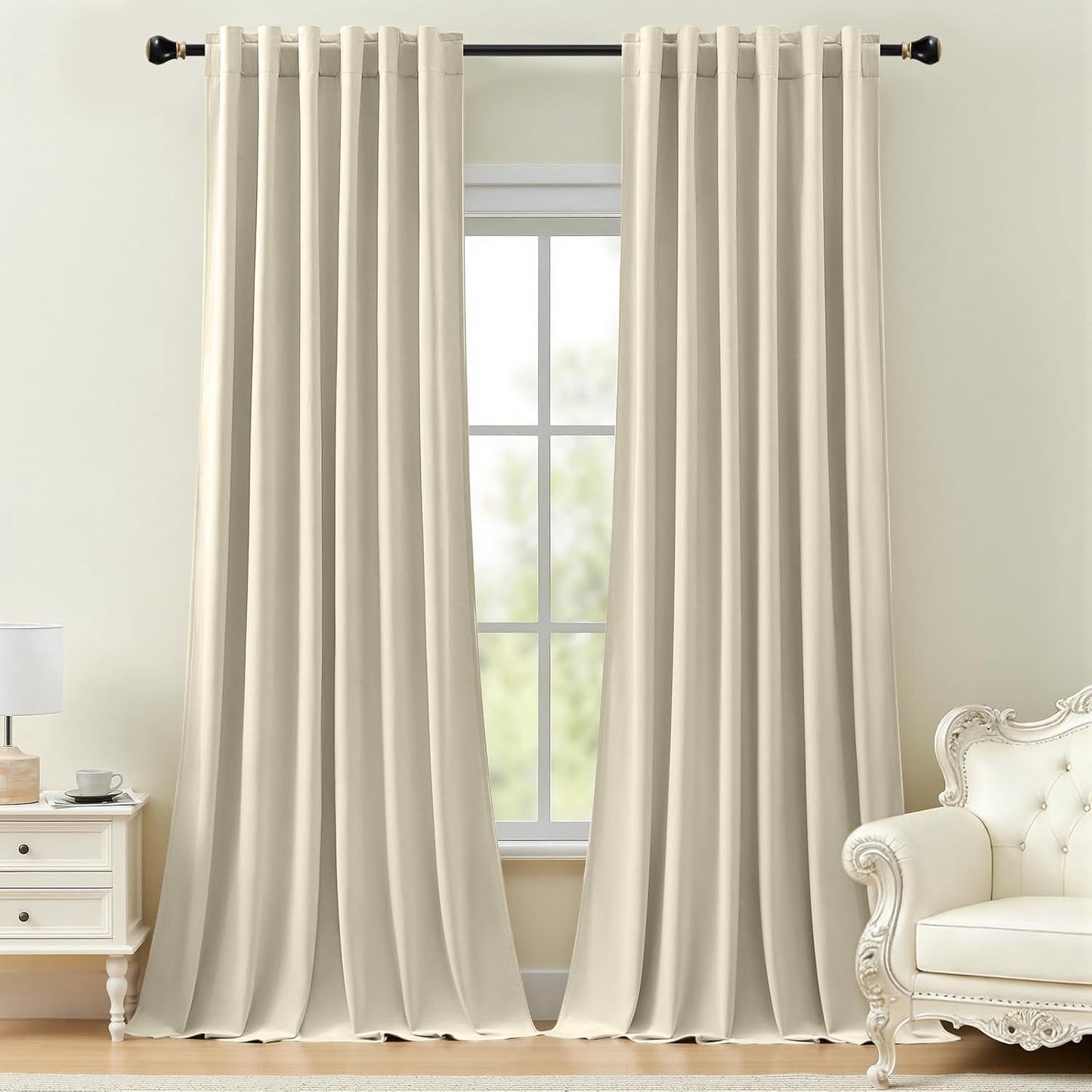Galenzoov 2 Panels Velvet Curtains for Home, Blackout Heat Blocking Window Curtains for Bedroom