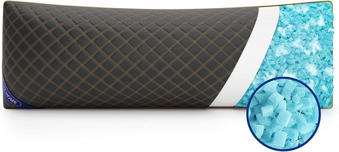 YZ HOME Long Body Pillow for Adults - Firm Body Pillow Insert with Shredded Blue Memory Foam, Adjustable Height, Soft Support for Side Sleeping, Pregnant Women, Washable