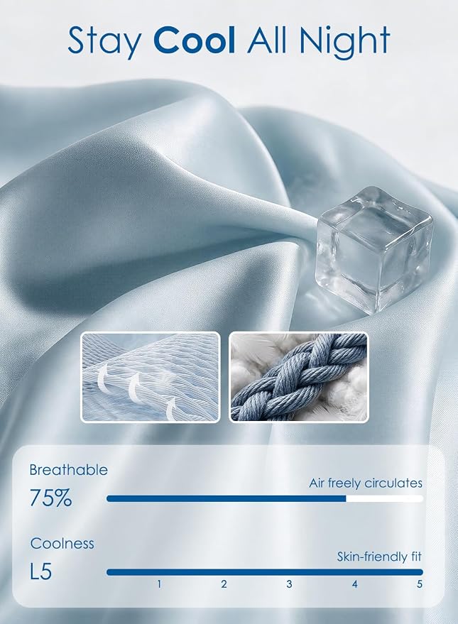 Weighted Body Pillow for Side Sleeper with Cooling Cover, Quilted Glass Beads, Breathable Washable Weighted Pillow for Deeper Sleep, Relax and Calm, Full Body Pillow for Adults Blue