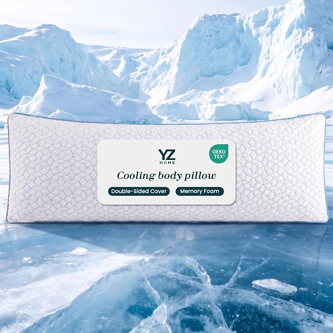 YZ HOME Double-Sided Cooling Pillows for Hot Sleepers, Firm Shredded Memory Foam Bed Pillow for Side, Back, Stomach Sleepers, Removable Machine-Washable Cover