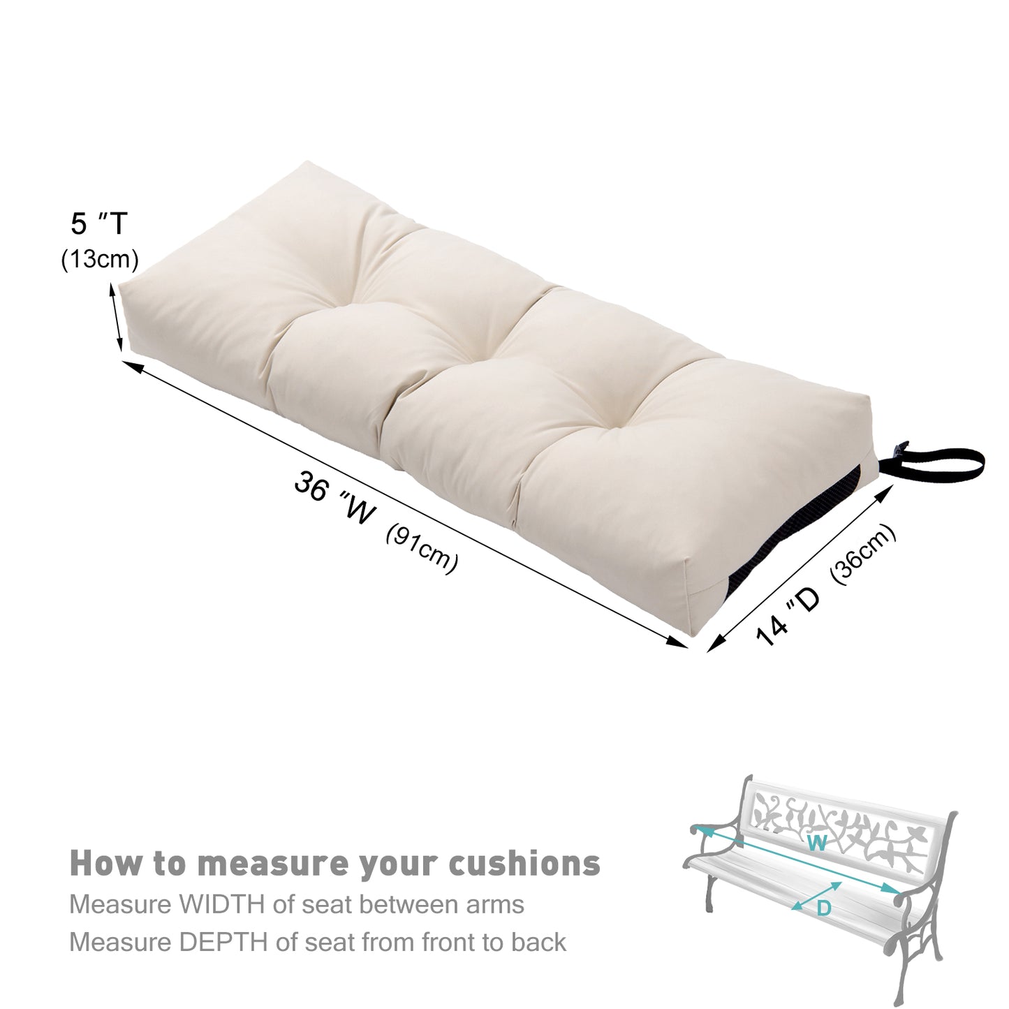 YIJIAN HOME Water-Resistant Bench Cushion