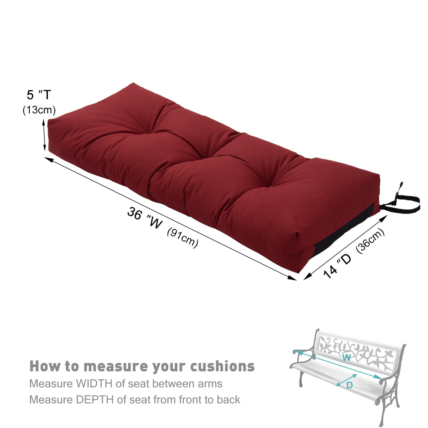 YIJIAN HOME Water-Resistant Bench Cushion