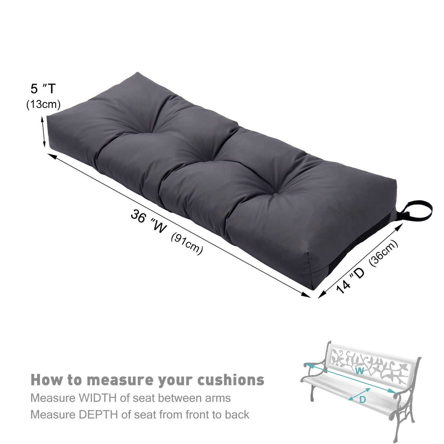 YIJIAN HOME Water-Resistant Bench Cushion