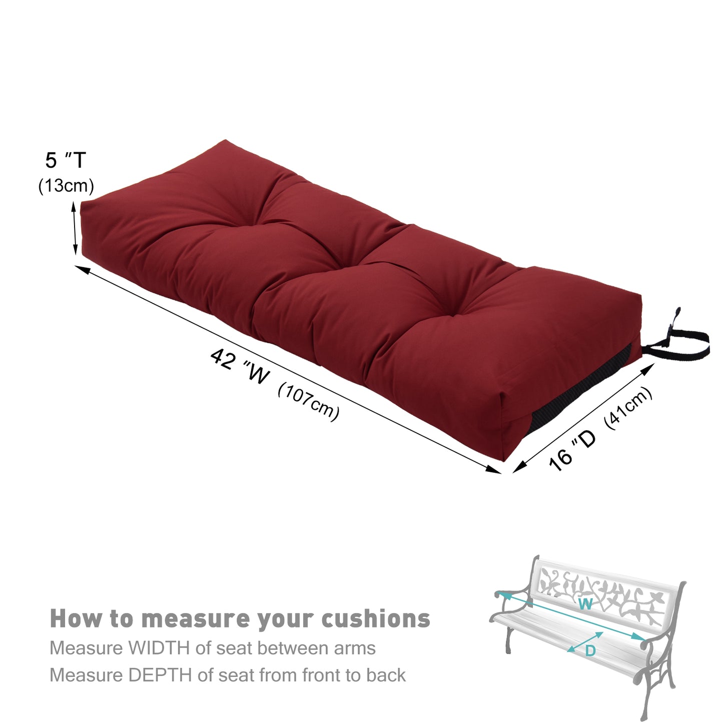 YIJIAN HOME Water-Resistant Bench Cushion